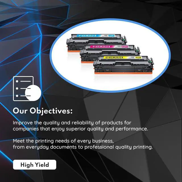 Alt view image 2 of 6 - 414X High-yield Toner Cartridge 3-Color Replacement for HP 414X Toner 414A W2021X W2023X W2022X Works with Color Laser Enterprise M455dn MFP M480f Pro M454dn M454dw MFP M479fdn M479fdw Printer (C/M/Y)