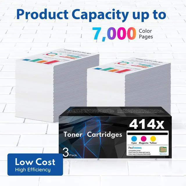 Alt view image 4 of 6 - 414X High-yield Toner Cartridge 3-Color Replacement for HP 414X Toner 414A W2021X W2023X W2022X Works with Color Laser Enterprise M455dn MFP M480f Pro M454dn M454dw MFP M479fdn M479fdw Printer (C/M/Y)