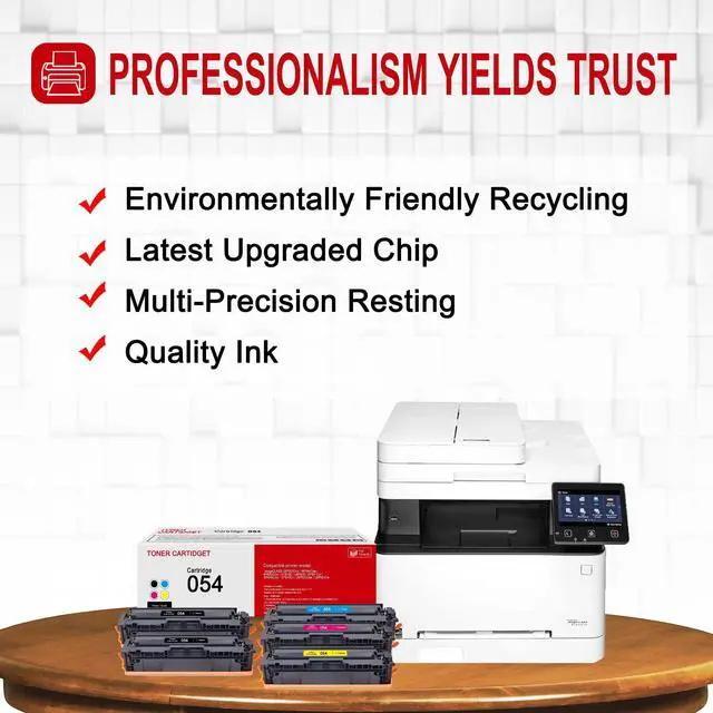 Alt view image 5 of 6 - 5 Pack 054 BK/C/M/Y Toner Cartridge: Compatible CRG054 Replacement for Canon 054 CRG-054 for Canon imageCLASS MF642Cdw MF644Cdw MF640C MF641Cw MF643Cdw MF645Cx LBP621Cw LBP622Cdw LBP623Cdw Printer