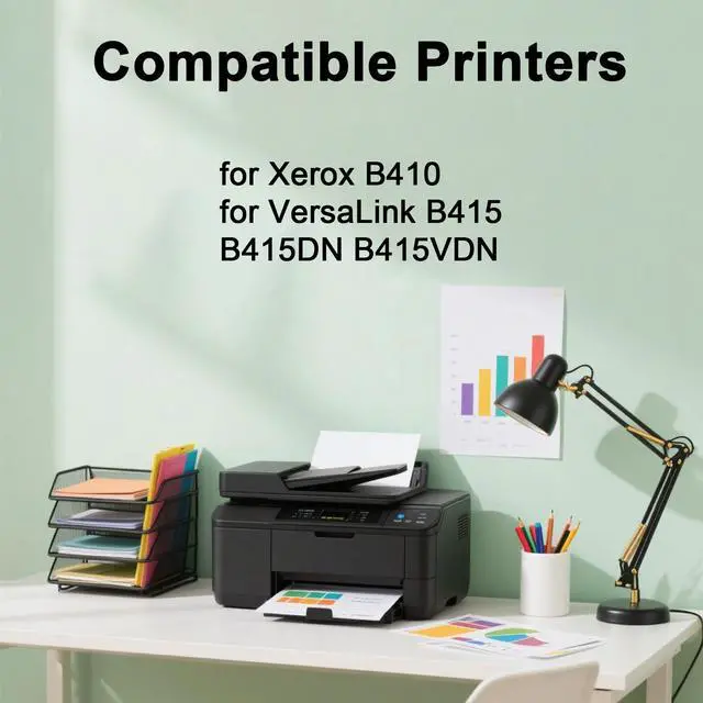 Alt view image 4 of 6 - B410 B415 High Yield Toner Cartridge Replacement for 006R04725 Black Toner Cartridge Work for Xerox B410 VersaLink B415 B415DN B415VDN Printers2 Packwith New Chip