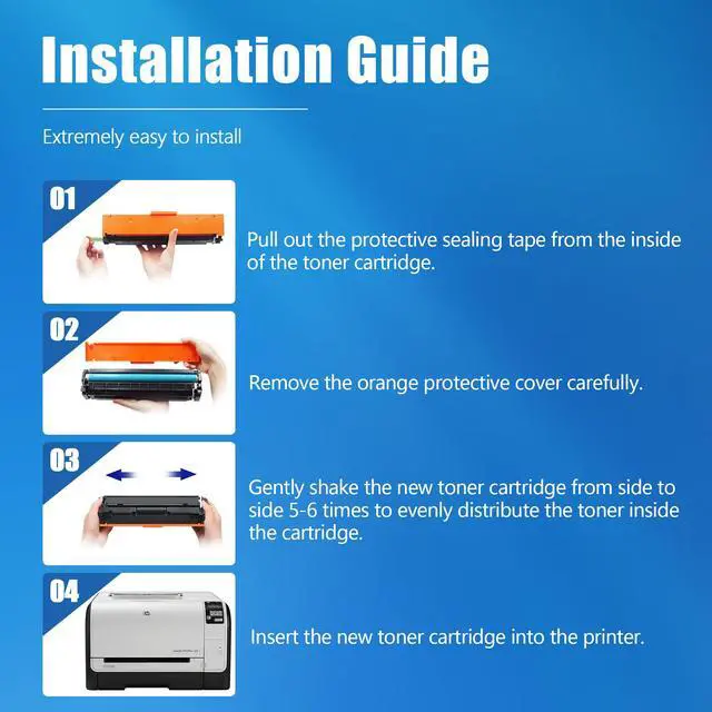Alt view image 4 of 6 - 128A Toner Cartridges 4 Pack High Yield Replacement for HP128 128A CE320A CE321A CE322A CE323A with Color LaserJet Pro CM1415fn CM1415fnw CP1525n CP1525nw Printer (Black Cyan Magenta Yellow)