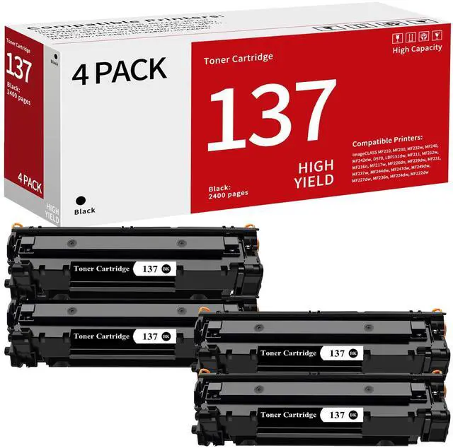 Main image of 137 CRG137 High Yield Toner Cartridge Replacement for Canon 137 CRG-137 Compatible with Canon ImageCLASS MF210 MF230 MF232w MF240 MF242dw D570 LBP151dw Printer (Black, 4 Pack)