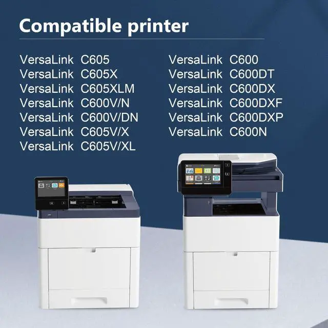 Alt view image 2 of 5 - VersaLink C600 / C605 Toner Cartridges(106R03899 106R03896 106R03897 106R03898) 4-Color Set Compatible Replacement for Xerox VersaLink C600 / C605 Printers, 4-Pack(1BK/1C/1M/1Y)