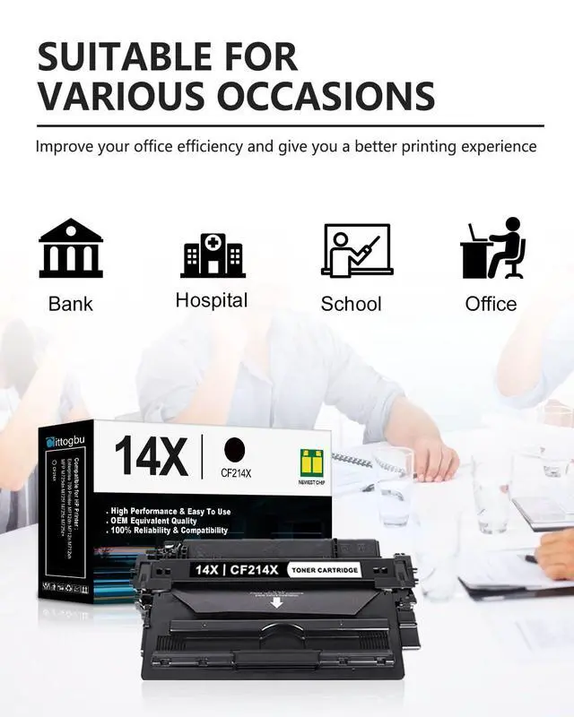 Alt view image 6 of 7 - 14X Black High Yield Toner Cartridge(1 Pack): Compatible CF214X 14X Toner Cartridge Replacement for HP 14X Enterprise 700 Printer M712dn M712n MFP M725dn M725f M725z M725z+ Printers