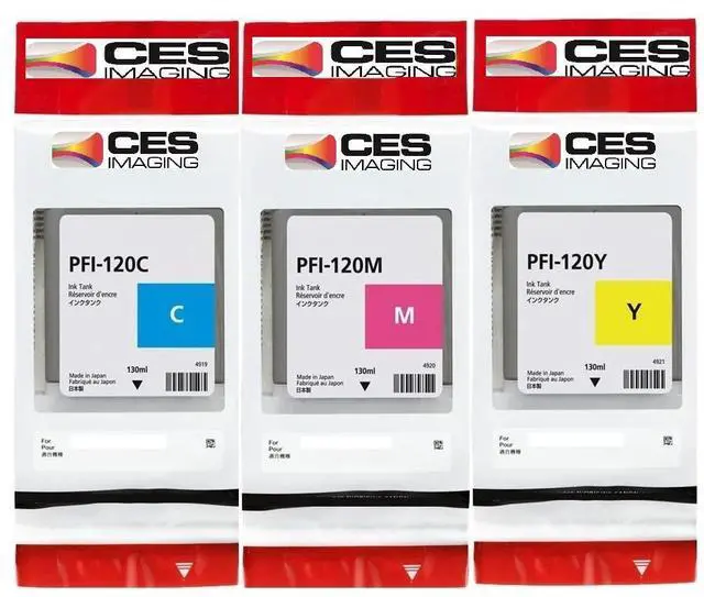 Main image of Canon PFI-120C PFI-120M PFI-120Y 3-Pack in Retail Package