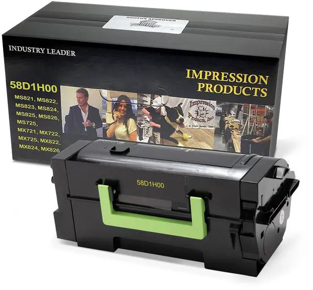 Main image of High-Yield Toner Cartridge 58D1H00 15,000-Page Yield Compatible with Lexmark MS821, MS822, MS823, MS824, MS825, MS826, MX721, MX722, MX725, MX822, MX824, MX826
