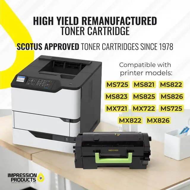 Alt view image 2 of 6 - High-Yield Toner Cartridge 58D1H00 15,000-Page Yield Compatible with Lexmark MS821, MS822, MS823, MS824, MS825, MS826, MX721, MX722, MX725, MX822, MX824, MX826