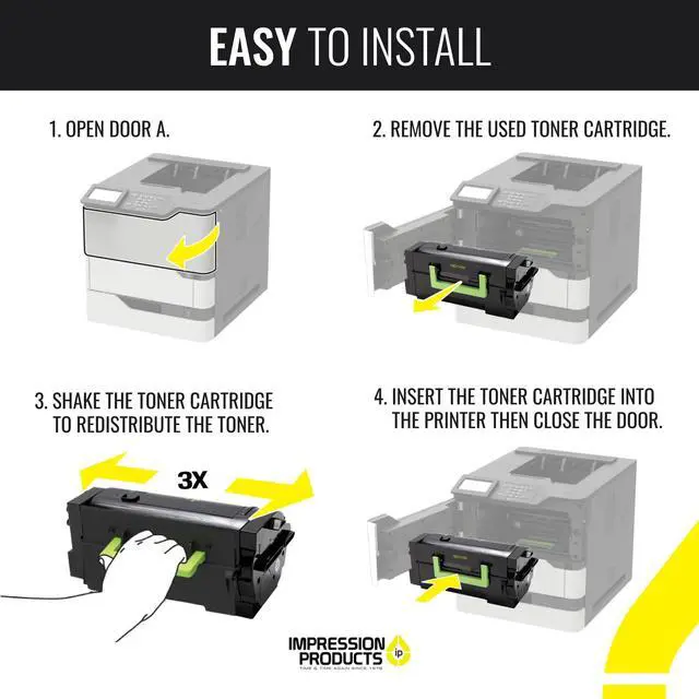 Alt view image 6 of 6 - High-Yield Toner Cartridge 58D1H00 15,000-Page Yield Compatible with Lexmark MS821, MS822, MS823, MS824, MS825, MS826, MX721, MX722, MX725, MX822, MX824, MX826