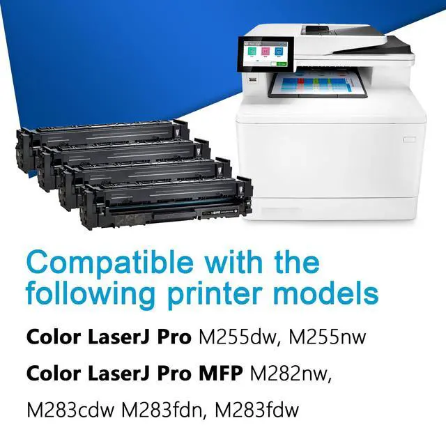 Alt view image 2 of 7 - 206A Toner Cartridges 4 Pack(with Chip) Replacement for HP 206A Toner Color LaserJ Pro MFP M283fdw M283cdw for Color LaserJ Pro MFP M255dw M283fdw M283cdw M255nw Ink Printer