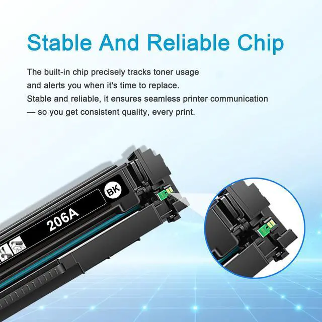 Alt view image 7 of 7 - 206A Toner Cartridges 4 Pack(with Chip) Replacement for HP 206A Toner Color LaserJ Pro MFP M283fdw M283cdw for Color LaserJ Pro MFP M255dw M283fdw M283cdw M255nw Ink Printer