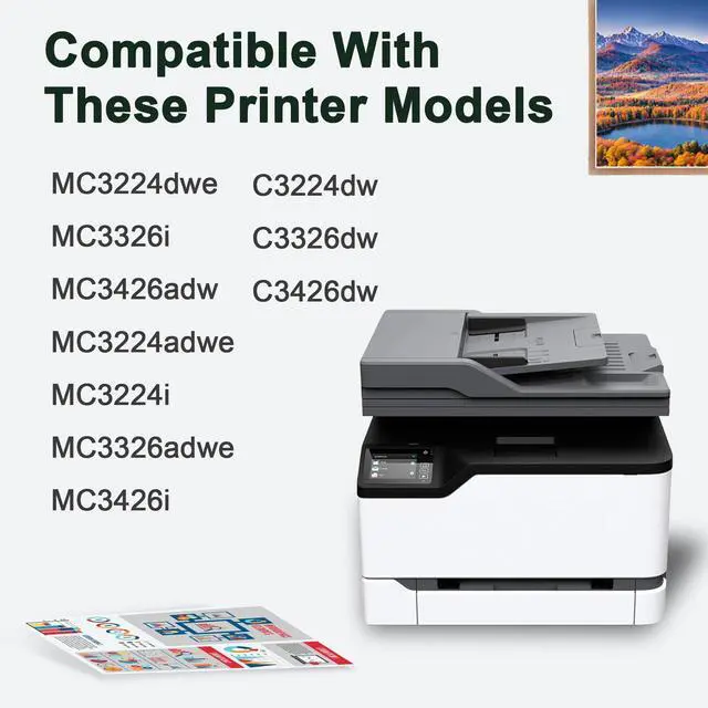 Alt view image 3 of 6 - C3210M0 Magenta Toner Cartridge(1-Pack) Compatible Replacement for Lexmark C3224 C3210M0 Toner Cartridge Work for C3326dw C3224dw MC3224adwe MC3326i Printer