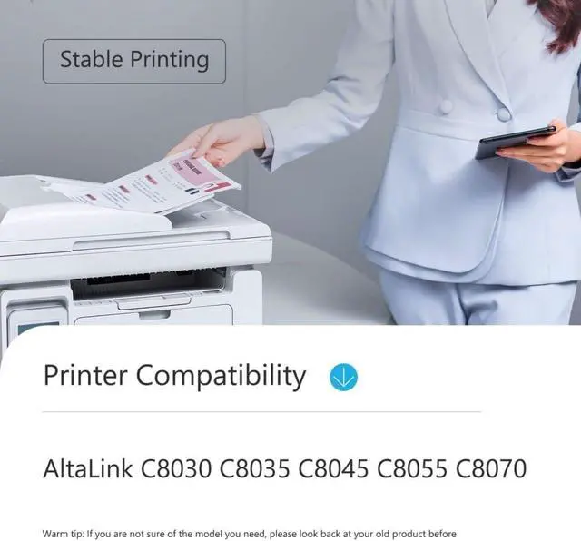 Alt view image 2 of 6 - AltaLink C8030 Toner Cartridges (4 Pack, 1BK/1C/1M/1Y) - 006R01697 006R01698 006R01699 006R01700 Toner Cartridge Replacement for Xerox AltaLink C8030 C8045 C8035 C8055 C8070 Printer