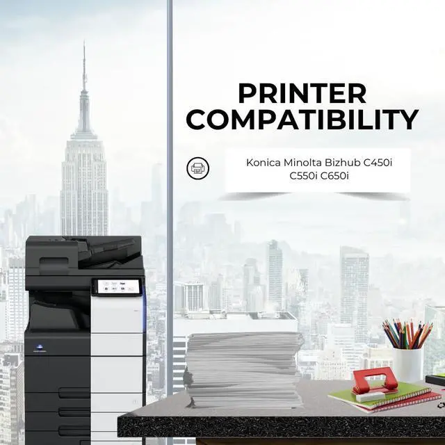 Alt view image 2 of 7 - Replacement Toner Cartridge Compattible for Konica Minolta TN-626 (TN626K, TN626C, TN626M, TN626Y) High Yield 4-Color Pack for Bizhub C450i, C550i, C650i Printers 28,000 Pages Each