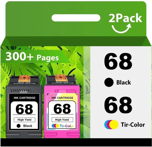 Main image of 68 Ink Black & 68 Tri-Color Ink Replacement for HP 68 XL Ink Cartridges Work Envy 6152e 6155e 6552e 6555e 6558e Printers (2-Pack)