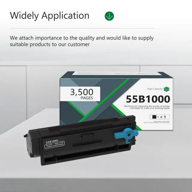 Alt view image 6 of 6 - 55B1000 Black Toner Cartridge 55B1000 High Yield Toner Cartridge Replacement for Lexmark MS331dn MS431dn MS431dw MX331adn MX431adn MX431adw Printer (1-Pack, 3500 Pages)