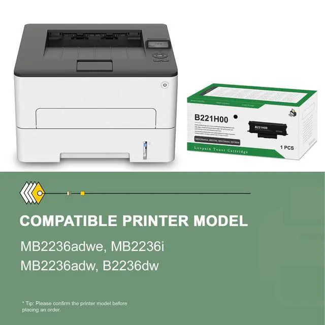 Alt view image 2 of 6 - B221H00 Black High Yield Toner Cartridge (1-Pack) - Compatible with MB2236adwe, MB2236i, MB2236adw, B2236dw Printers