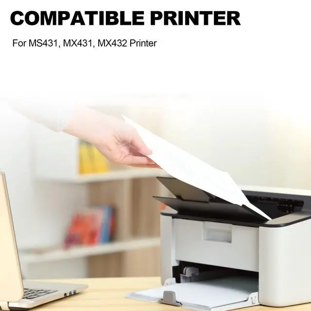 Alt view image 2 of 6 - 55B1X00 Black Toner Cartridge Replacement for Lexmark MS431 MX431 MX432 Printer (Smart Chip Inside No Setup Needed