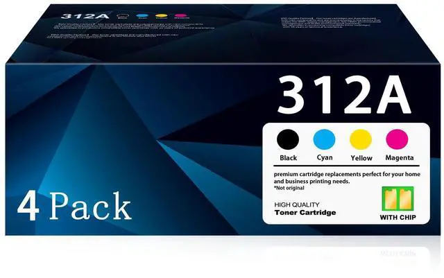 Main image of 312A Toner Cartridge (with Chip) Replacement for HP 312A CF380A CF381A CF382A CF383A Work with Color Pro MFP M476 Series (1B/1C/1Y/1M, 4-Pack)