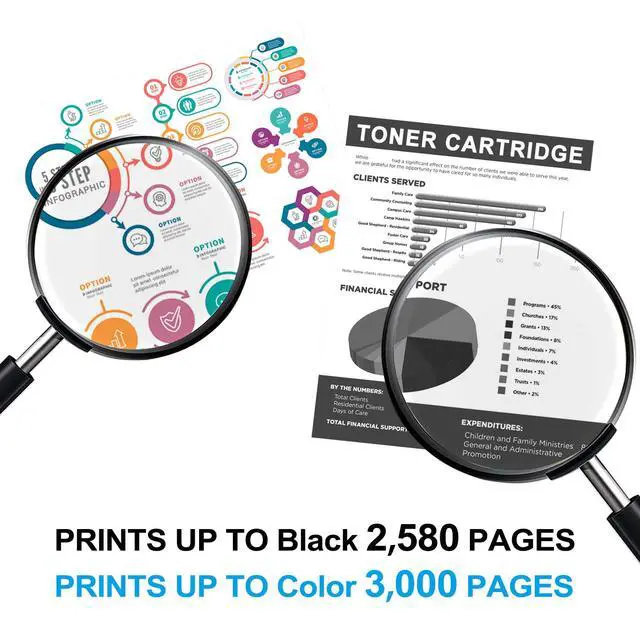 Alt view image 3 of 6 - 312A Toner Cartridge (with Chip) Replacement for HP 312A CF380A CF381A CF382A CF383A Work with Color Pro MFP M476 Series (1B/1C/1Y/1M, 4-Pack)