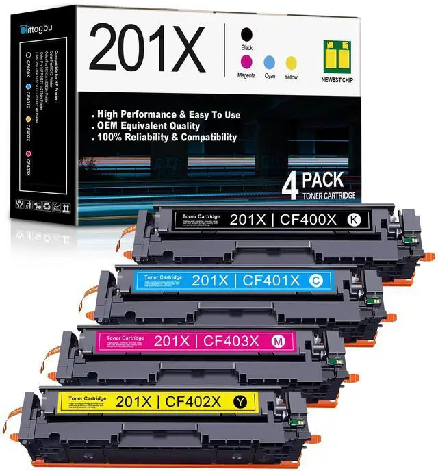 Main image of 201X High Yield Toner Cartridge Compatible 4 Pack 201X 201A Toner Cartridges Replacement for HP Color Pro M252 M252n M252dw MFP M277 M277dw M277n M277c6 M274n Printers (BK/C/M/Y)