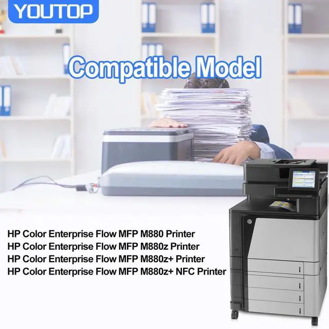 Alt view image 3 of 6 - 827A M880 Toner Cartridge Replacement for HP CF300A CF301A CF302A CF303A Toner Compatible for Color Enterprise Flow MFP M880 M880z M880z+ M880z+ NFC Printer