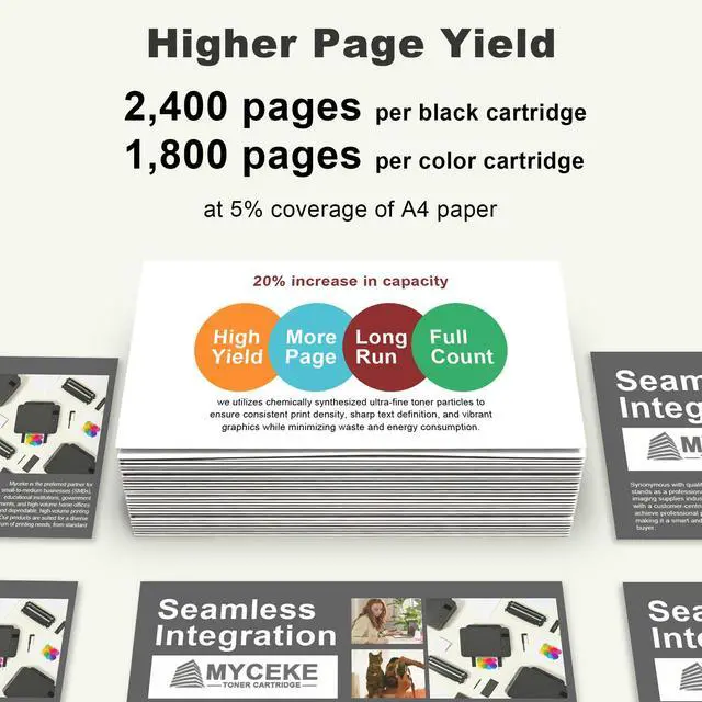 Alt view image 3 of 6 - 131 Toner Cartridge Set: 4 Pack High Yield CRG 131 Cartridges Compatible for Canon 131 Toner Cartridge Work with ImageClass MF8280Cw MF628Cw MF624Cw MF8230Cn LBP7110Cw Printer