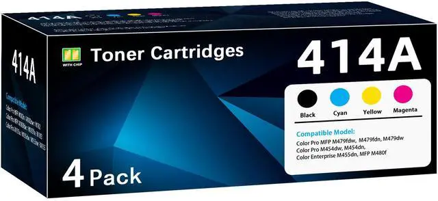 Main image of 414A Toner Cartridges 4 Pack Set M479fdw Replacement for HP 414A 414X Toner Color Pro MFP M479fdw M454dw M454dn M455dn MFP M480f M479dw M479fdn Printer (Black Cyan Yellow Magenta)