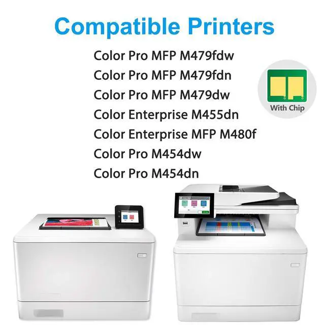 Alt view image 2 of 7 - 414A Toner Cartridges 4 Pack Set M479fdw Replacement for HP 414A 414X Toner Color Pro MFP M479fdw M454dw M454dn M455dn MFP M480f M479dw M479fdn Printer (Black Cyan Yellow Magenta)