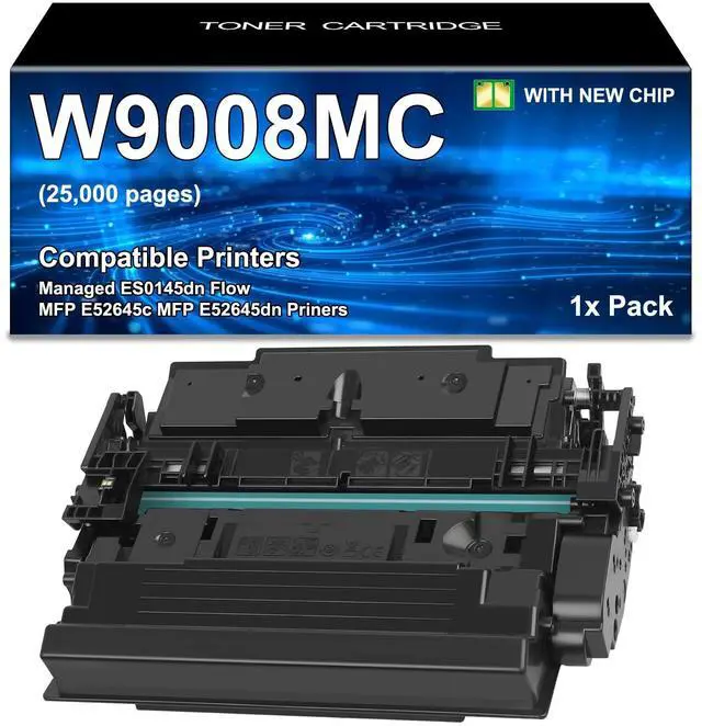 Main image of W9008 W9008MC Toner Cartridge Black (with New Chip) Replacement | for W9008MC Toner for Managed E50145dn Flow MFP E52645c MFP E52645dn Priners 1-Pack Laser W9008MC Toner Cartridge