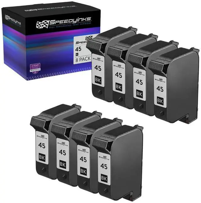 Main image of Remanufactured Ink Replacement for HP 45 (Black, 8-Pack)
