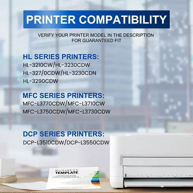 Alt view image 3 of 6 - 5 Pack TN227 BK/C/M/Y Toner Cartridge High Yield Compatible TN227 Replacement for Brother MFC-L3770CDW L3710CW L3750CDW HL-3210CW 3270CDW 3290CDW DCP-L3510CDW L3550CDW Printer