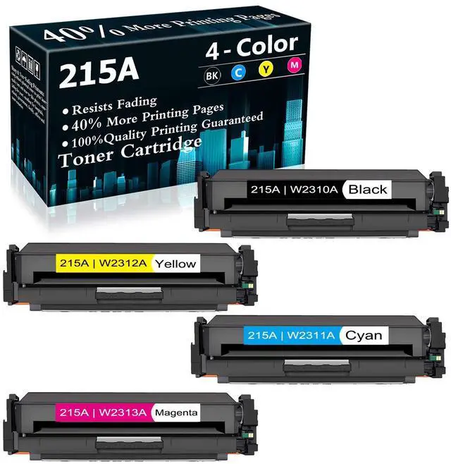 Main image of Top Ink 4-Pack (BK+C+Y+M) 215A,W2310A W2311A W2312A W2313A Toner Cartridge Replacement for HP Color Laserjet Pro MFP M182nw(7KW55A) M182n(7KW54A) M183fw(7KW56A) M155 M182 Printer Ink Cartridge