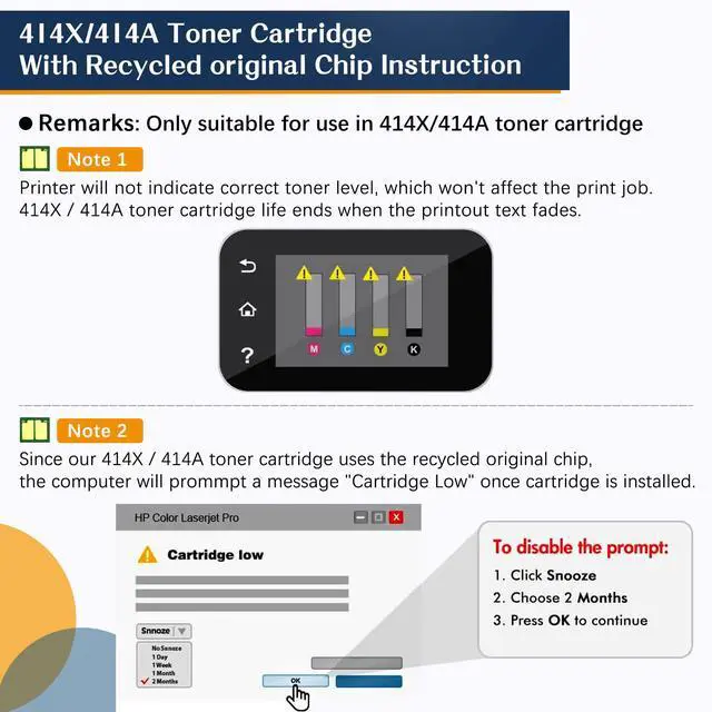 Alt view image 5 of 7 - Compatible Toner Cartridge Replacement for HP 414X, Cyan, Magenta, Yellow, Black, 4 Pack