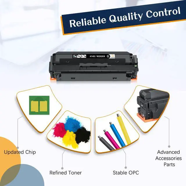 Alt view image 6 of 7 - Compatible Toner Cartridge Replacement for HP 414X, Cyan, Magenta, Yellow, Black, 4 Pack