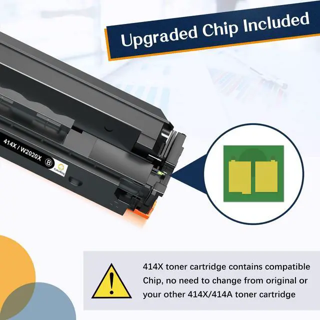 Alt view image 2 of 7 - Compatible Toner Cartridge Replacement for HP 414X, Cyan, Magenta, Yellow, Black, 4 Pack