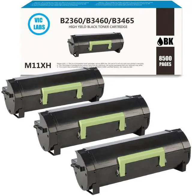 Main image of Compatible M11XH B2360 Toner Cartridge Replacement for Dell B2360dn Toner Cartridge for Dell B2360 B3460 B3465 B2360d B2360dn B3460dn B3465dn B3465dnf 2360d 3460dn(Black,3 Packs,8500 Pages)