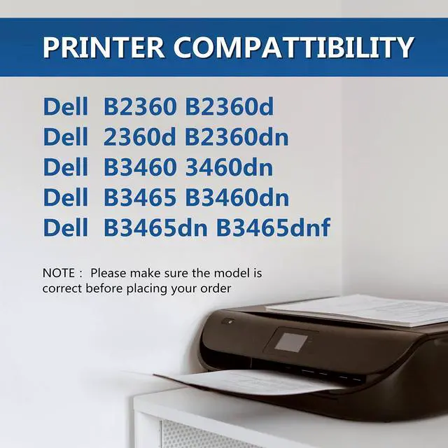 Alt view image 2 of 6 - Compatible M11XH B2360 Toner Cartridge Replacement for Dell B2360dn Toner Cartridge for Dell B2360 B3460 B3465 B2360d B2360dn B3460dn B3465dn B3465dnf 2360d 3460dn(Black,3 Packs,8500 Pages)