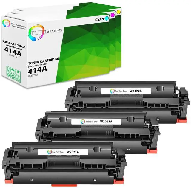 Main image of 414A Color Toner Cartridge 3 Pack - Compatible Replacement for HP 414A W2021A W2022A W2023A Works with HP Color LaserJet Pro M454, MFP M479 Printers (Cyan Magenta Yellow)