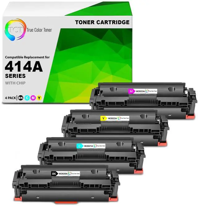 Main image of 414A Toner Cartridge 4 Pack - Premium Compatible Replacement for HP 414A W2020A W2021A W2022A W2023A Works with HP Color LaserJet Pro M454, MFP M479 Printers (Black Cyan Magenta Yellow)