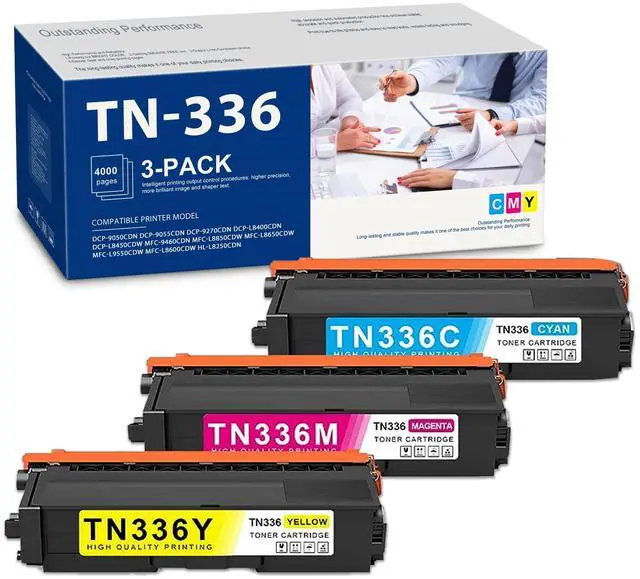 Main image of (3-Pack,C/M/Y) TN-336 TN336 Toner Cartridges Compatible TN336C TN336M TN336Y Toner Cartridge Replacement for Brother TN336 MFC-L8850CDW HL-L8350CDW/CDWT DCP-9055CDN Series Printer - by SAO