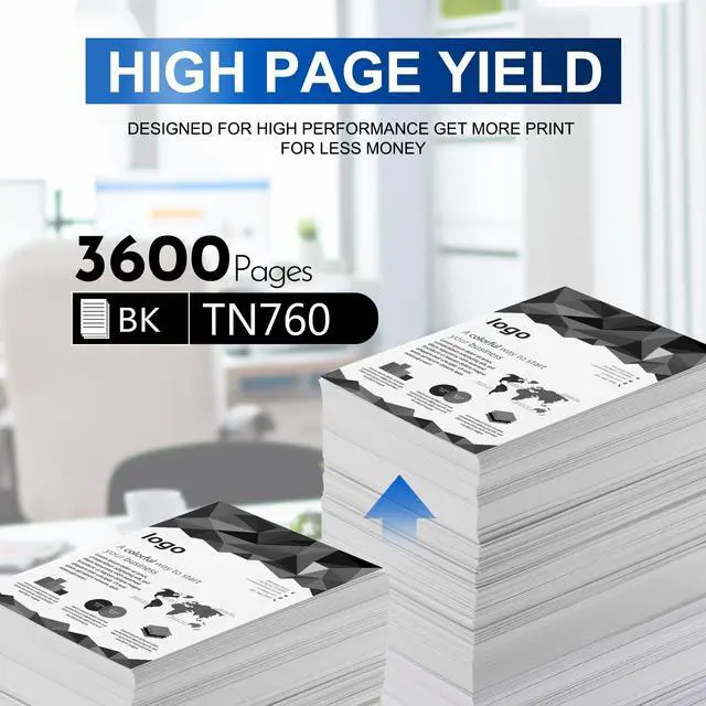 Alt view image 2 of 6 - High Yield TN760 Toner Cartridge Compatible 3 Pack TN-760 Black Replacement for TN760 TN-760 for DCP-L2550DW MFC-L2710DW L2750DW L2750DWXL HL-L2350DW L2370DW L2390DW L2395DW Printer