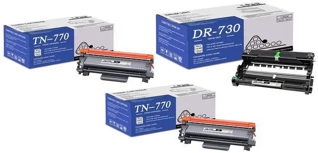 Main image of 2 Pack Extra High Yield TN770 Toner Cartridge & 1 Pack DR730 Drum Unit Compatible TN770 DR730 Replacement for Brother DCP-L2550DW MFC-L2710DW L2750DW HL-L2350DW L2370DW L2390DW L2395DW Printer