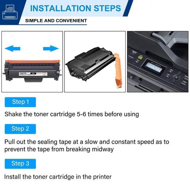 Alt view image 7 of 7 - 2 Pack Extra High Yield TN770 Toner Cartridge & 1 Pack DR730 Drum Unit Compatible TN770 DR730 Replacement for Brother DCP-L2550DW MFC-L2710DW L2750DW HL-L2350DW L2370DW L2390DW L2395DW Printer