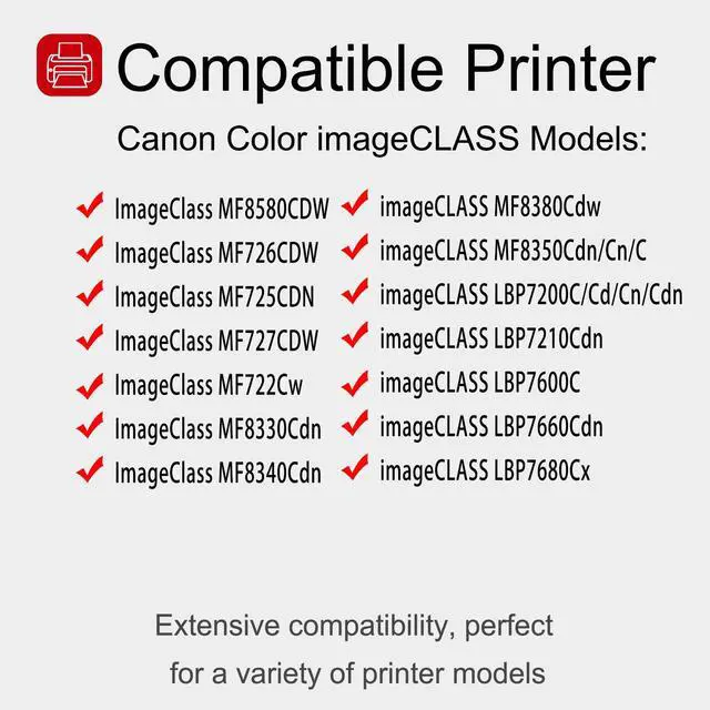 Alt view image 2 of 6 - 4 Pack 118 BK/C/M/Y Remanufactured Toner Cartridge: Compatible CRG 118 BK/C/M/Y Replacement for Canon Color imageCLASS MF8380Cdw LBP7210Cdn LBP7600C MF8580CDW MF726CDW Printer