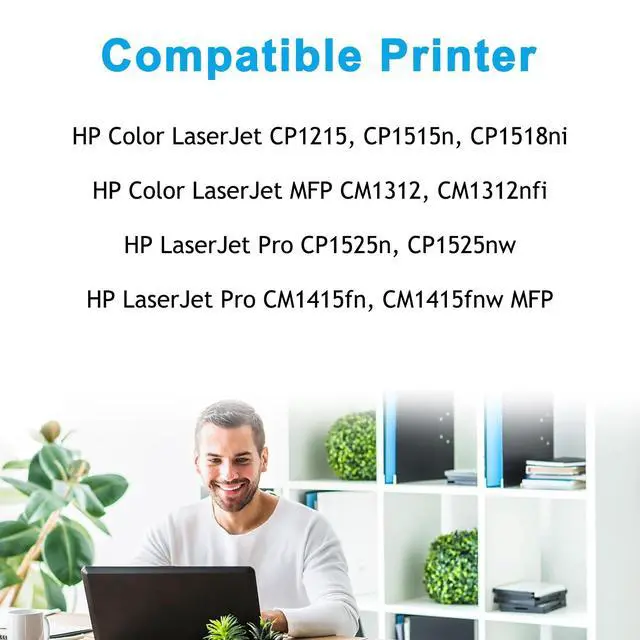 Alt view image 2 of 6 - 125A Toner Cartridge 4 Pack | Toner Cartridge Replacement for HP 125A Compatible with HP Color CM1312 MFP CM1312nfi CP1515n CP1518ni CP1215 CP1515n Series | CB540A