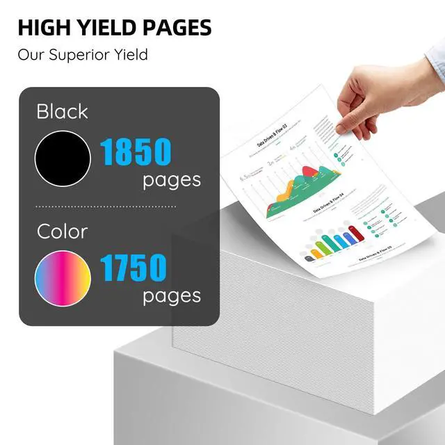 Alt view image 3 of 7 - 206A Toner Cartridges 4 Pack (with chip): Replacement for HP 206A Toner Cartridges Set, Compatible with HP Color LaserJet Pro MFP M255, M282, M283 Series Printer Toner Cartridge (High-Yield, HP206A)