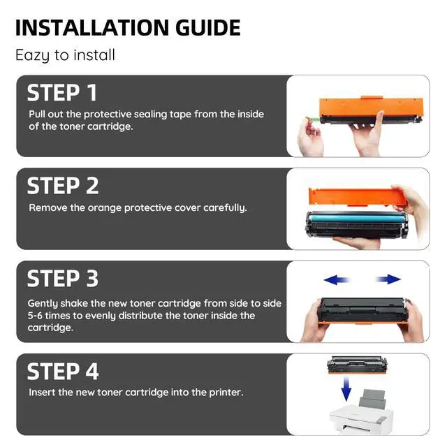 Alt view image 7 of 7 - 206A Toner Cartridges 4 Pack (with chip): Replacement for HP 206A Toner Cartridges Set, Compatible with HP Color LaserJet Pro MFP M255, M282, M283 Series Printer Toner Cartridge (High-Yield, HP206A)