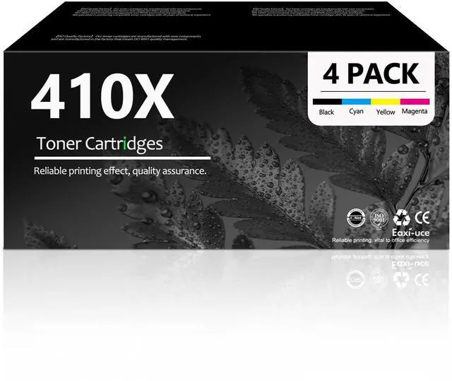 Main image of 410X Toner Cartridges 4 Pack (BK/C/Y/M) High Yield Replacement for HP 410X 410A Works with Color LaserJet Pro MFP M477fnw M477fdw M477fdn M377dw M452dn M452dw M452nw M477 M452 Printer (410X BK+C+M+Y)