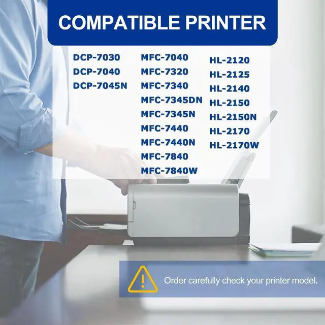 Alt view image 2 of 5 - 1 PK DR360 Drum & 1 PK TN360 Toner Cartridge Compatible DR360 TN360 Replacement for Brother DCP-7030 DCP-7040 HL-2120 HL-2125 HL-2140 HL-2150 HL-2170 MFC-7040 MFC-7320 MFC-7440 MFC-7840 Printer