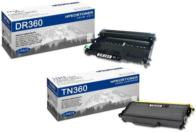 Main image of 1 PK DR360 Drum & 1 PK TN360 Toner Cartridge Compatible DR360 TN360 Replacement for Brother DCP-7030 DCP-7040 HL-2120 HL-2125 HL-2140 HL-2150 HL-2170 MFC-7040 MFC-7320 MFC-7440 MFC-7840 Printer